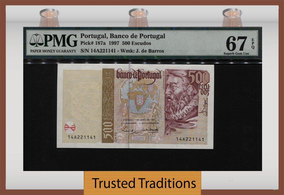 Portugal P 187 500 escudos Joao Barros 11 September 11 09 1997 UNC